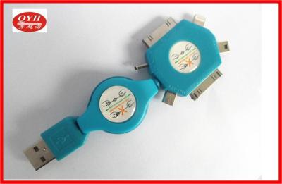 China Multi Connectors Retractable Charging Cable 6-In-1 USB 2.0 Double Way Pull for sale