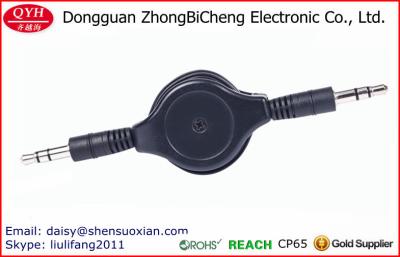 China Varón retractable de encargo del cable de audio los 3.5MM al enchufe masculino Jack en venta