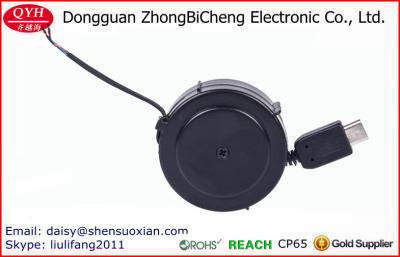 China 38.5*16.5mm Plastic Wheel One Way Retractable Micro 5pin To Open Wires Cable for sale