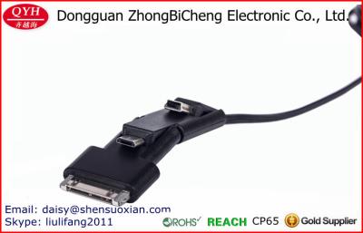 China 3 RETRACTABLES universales en 1 negro de carga del cable de la sincronización de los datos USB en venta