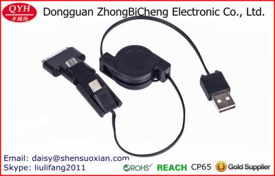 China usb 3 retractables de los Multi-conectores en 1 equipo de carga del viaje en venta