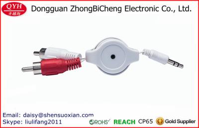 China El doble echó a un lado 3.5DC retractable al cable estéreo de 2RCA sistema de pesos americano en venta