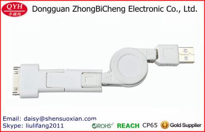 China 3 en 1 línea retractable del cable de sincronización de la carga del USB para la célula androide Smartphone en venta