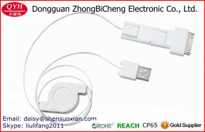 China Flexiable 3 en 1 cable multi retractable del teléfono móvil del Usb del estándar 2,0 en venta