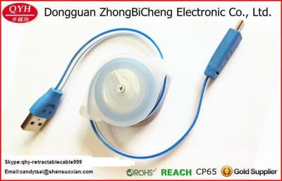 China Cables de carga retractables ligeros micro de la sincronización de datos de la sonrisa universal USB LED en venta