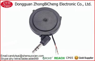 China 3.5mm Right Angle Connector Single Side Retractable Speaker Cable for sale