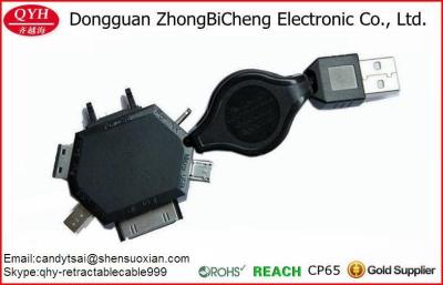 China 6 multiusos en 1 cable retractable de la carga por USB en venta