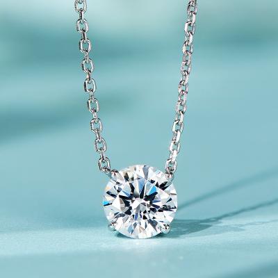 China Wholesale Tasty Simple Pendant Necklace Nickel Free 925 14k 18k Diamond Italian Silver Gold Plated Engagement Necklaces For Women for sale