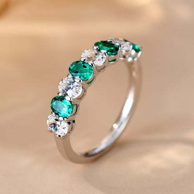 China CLASSIC 925 Sterling Silver Genuine Emerald Rings Green Ring Moonstone Ring for sale