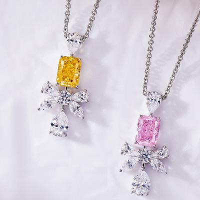 China Free Shipping Lead Free Nickel Free Gemstone Zircon Necklace 9k 14k Luxury Yellow White Gold Plated Diamond Pendant Necklaces for sale