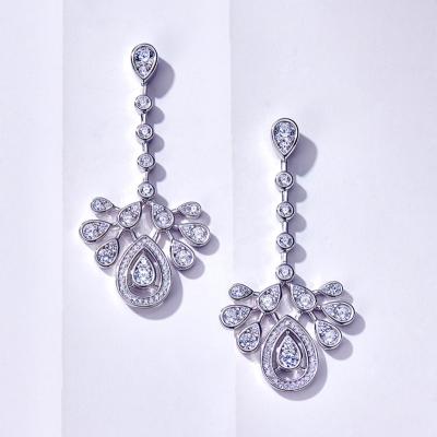 China FASHIONABLE Wholesale Luxury Long Earring 925 Sterling Sliver Statement Earrings for sale