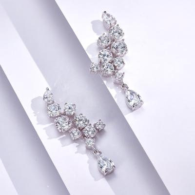 China Bling Lead Free Nickel Free Bling Stud Earring S925 For Woman AAAAA Cubic Zirconia Christmas Jewelry for sale