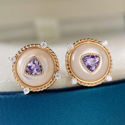 China Lead Free Nickel Free Designs Luxury Gold Plated Women's Earrings Diamond Silver Colored Stud Earring 925 14k 18k Custom Designs for sale