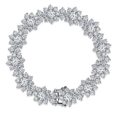 China Lead Free Nickel Free Charming Sunflower Diamond Bracelet 18k Gold Plated Women Engagement moissanite s925 bracelets for sale