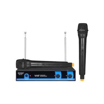 China Wholesale Professional Metal Wireless Black Head Factory Interview Microphone Dual Channel Handheld Wireless Microphone for sale