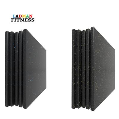 China High Quality LADMANFITNESS Shock Absorption Sound Insulation Rubber Tiles Gym Rubber Flooring Rolls Sports Rubber Mat for sale