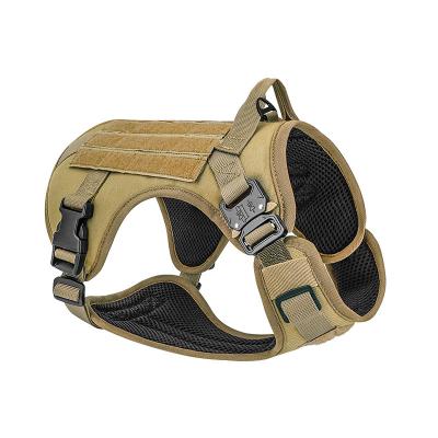 China Stocked High Quality Tactical Dog Harness With Metal Buckle Hook And Buckle Panel MOLLE Utility Dog Vest Factory Wholesale for sale