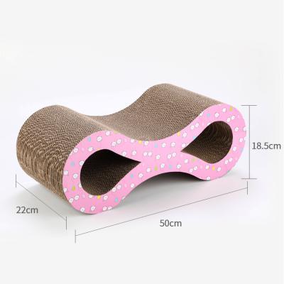 China Corrugated Pet Cat Scratcher Toys 8 Shape Corrugated Cat Scratch Board for sale