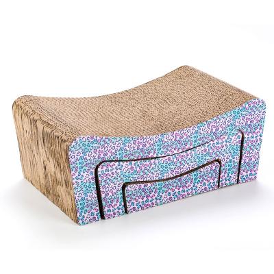 China Wholesale New Design Multilevel Classic Reversible Viable 3 Interactive In 1 Indoor Cardboard Cat Scratcher Pad for sale