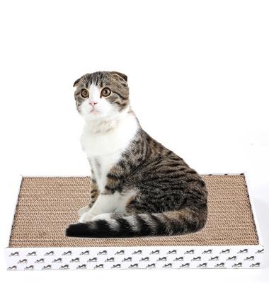 China Viable Wholesale Manufacturer Funny Cat Corrugated Cardboard With Ball Toy Cat Scratch Board for sale