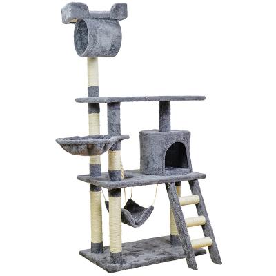 China 2021 Viable New Design Large Cat Tree House Tower Luxury Cat Scratch Tree Customized Cat Tree for sale