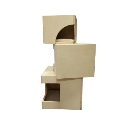 China 2022 New Design Stocked Cat Houses Wooden And Durable Indoor Cat Scratch Condo Premium Stable Base 3 In 1 for sale