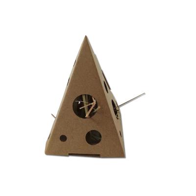 China Viable Corrugated House Pet House Molar Triangle Box Hamster Toy for sale