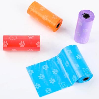 China Colorfull Sustainable Pet Waste Bag Poop Bags Cleaning Pet And Grooming Products Plastic Small Animals 15pcs Roll Stocked Eco-Friendly for sale