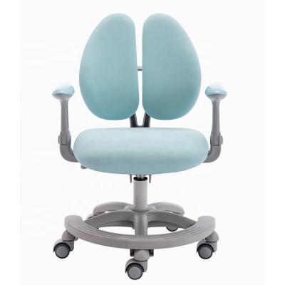 China New Arrival Manufacturer Ergonomic Design Light Blue High Back Height Adjustable Kids Learning Swivel Chair for sale