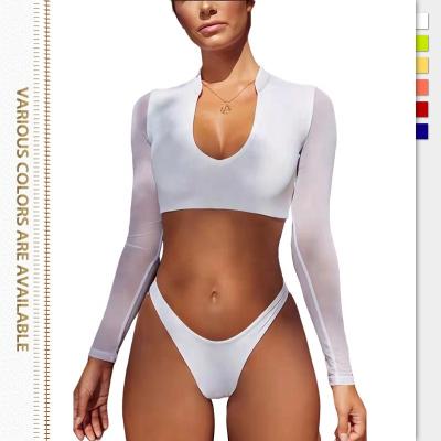 China 2022 Summer Selling Bikini Women's Hot Breathable Swimsuit New Sexy Simple 2 Piece Color Bikini Swimwear for sale