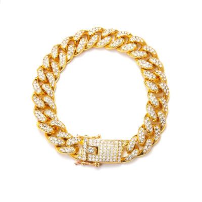 China Other Daily Life Alloy 18K Gold Link Chain Clasp Crystal Cuban Link Anklet Foot Cuban Jewelry for sale