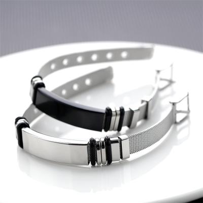 China FASHIONABLE Amazon Stainless Steel Watch Mesh Glossy Bracelet Hot Simple Band Men's S Strap for sale