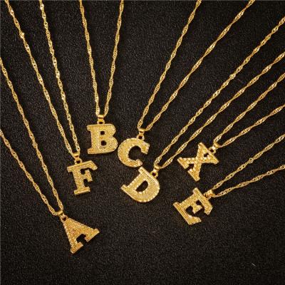 China New Design FASHIONABLE Creative Bamboo Alphabet Initial Necklace Women 26 Gold Plated Initial Necklace for sale