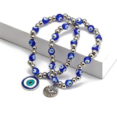 China 2021 new European and American demon eye blue eyes newcomer FASHIONABLE beaded hands - woven bracelet for sale