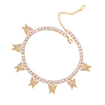 China FASHIONABLE simple beach female border chain summer jewelry butterfly temperament multilayer anklet for sale