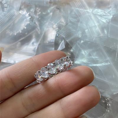 China All-match Nickel Free Diamond Ring Handcrafted from S925 Sterling Silver Oval Row Diamond Ring Korean Fashion Temperament for sale