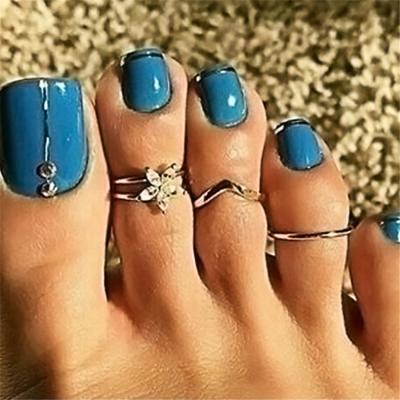 China Daisy Circle Three-Piece Combination Foot Beach Ring Toe Ring Hot Series Wholesale European and American Border Vintage Small for sale