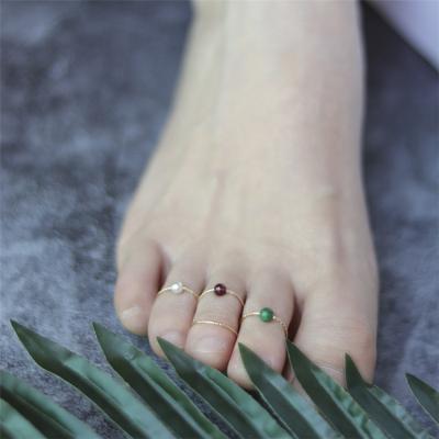 China Vintage Retro 925 Sterling Silver Simple Adjustable Joint Female Tail Ring Little Finger Foot Ring Toe Ring for sale