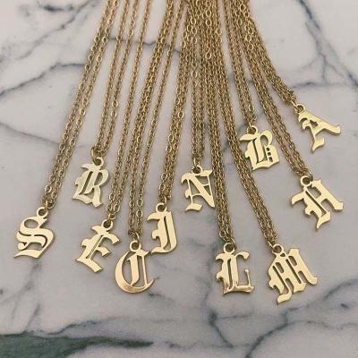 China 2021 Latest New Fashion Nickel Free Simple Ladies Fashion English Alphabet Pendant Necklace for sale