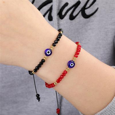 China FASHIONABLE Crystal Rice Beads Beaded Braided Bracelet Glass Eyes Stainless Steel Bead Bracelet Jewelry for sale