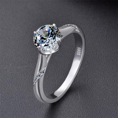 China Zircon diamond ring s925 simulation ring ladies fashion diamond ring nickel free sterling silver jewelry for sale