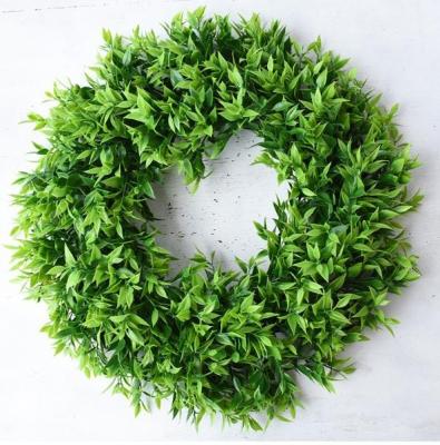 China Artificial PE Eucalyptus Garland Green Leaf Wreath For Front Entrance Wall Festival Window Party Decor Wedding Decoration Garland for sale