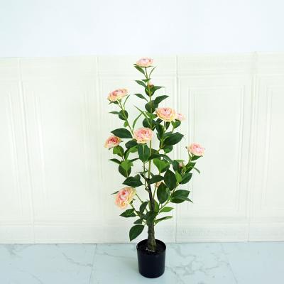 China PE Camellia Plant Bonsai Fake Sinensis Bonsai Plant Wholesale Artificial Bonsai Tree Used For Home Decor for sale