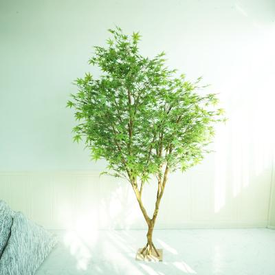 China Factory Wholesale Artificial Bonsai Tree Leaf Fake PE Maple Plant Bonsai Used For Home Decor Artificial Plant for sale