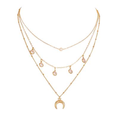 China Lead Free Nickel Free Necklace Rose Gold Plating Wholesale Fashion Simple Women's Jewelry for sale