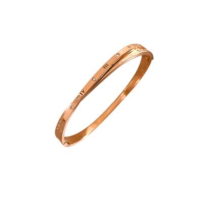 China FASHIONABLE Roman numeral bracelet rose gold simple temperament BraceletCharm soft bracelet for sale