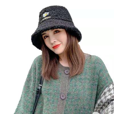 China New COMMON Brand Winter Warmth And Velvet Chrysanthemum Letter Basin Hat for sale