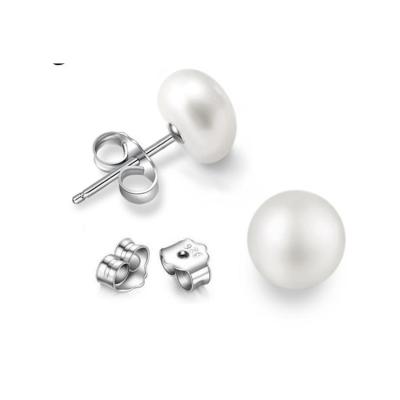 China Factory Price Lead Free Nickel Free Shell Silver Stud Button Pearl Natural Custom Earrings for sale