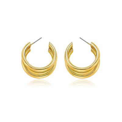 China Korean Retro Women's Circle Hoop Earrings Lead Free Nickel Free Fresh Wind Chic Simple Hoop Earrings for sale