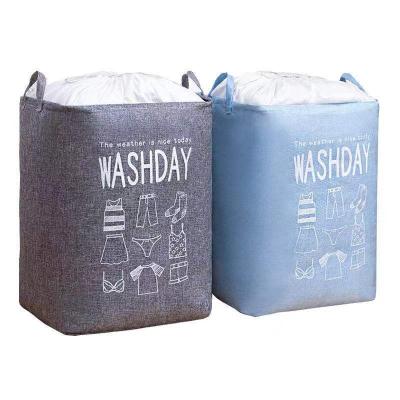 China Sustainable Clothes Storage Bag Household Large Capacity Stain Folding Cotton And Canvas Storage Basket for sale